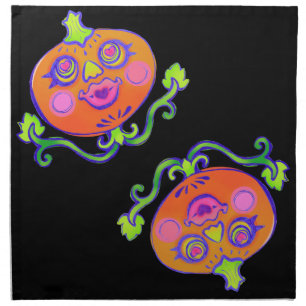 Sweet Heart Pumpkin Halloween Decor Cloth Napkin