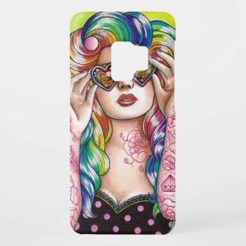 Sweet Heart Tattooed Pin Up Girl Case-mate Samsung Galaxy S9 Case by NeverDieArt at Zazzle