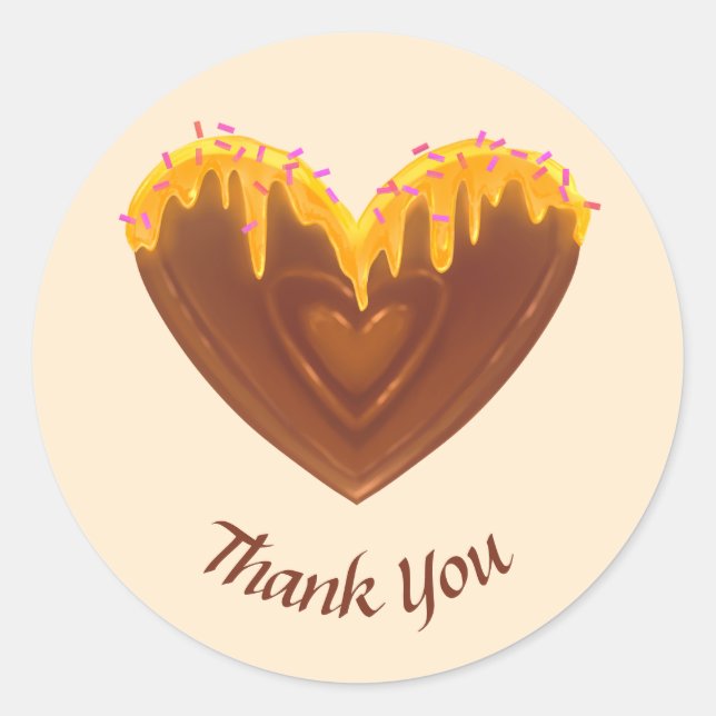 Sweet Heart Thank You Sticker Colorful Tasty (Front)