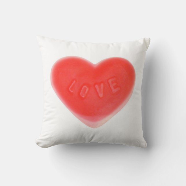 Sweet Heart throw pillow red square (Front)