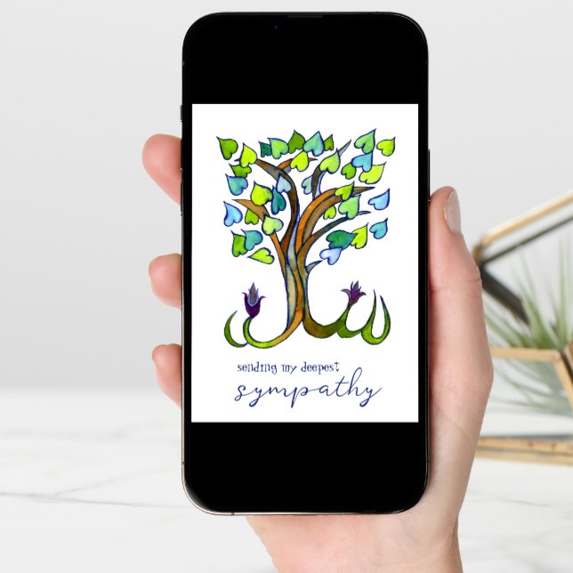 Sweet Heart Tree Condolences Sympathy Loss CUSTOM Card (Front Digital)