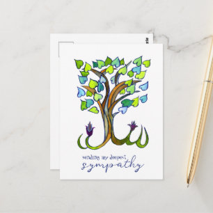 Sweet Heart Tree Condolences Sympathy Loss CUSTOM Postcard