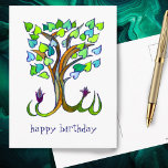 Sweet Heart Tree HAPPY BIRTHDAY CUSTOM Postcard<br><div class="desc">Add your own text to the front and back,  or change the colors. Take a look at my shop for more!</div>