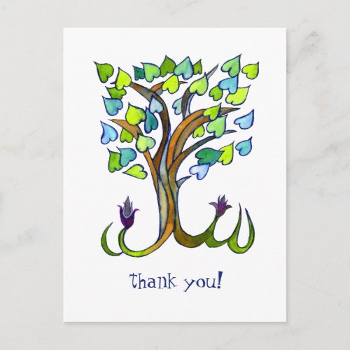 Sweet Heart Tree THANK YOU CUSTOM Postcard