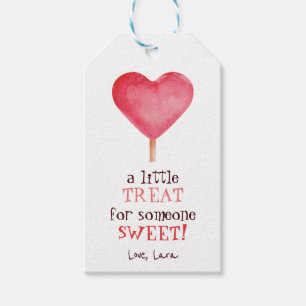 Sweet heart watercolour Valentine Treat Favor Tags