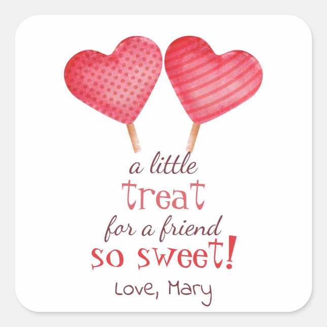 Sweet heart with dots School Treat Favor Sticker (Front)