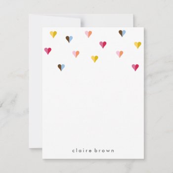 Sweet Hearts A2 Stationery - Multi Color Note Card by PinkHippoPrints at Zazzle