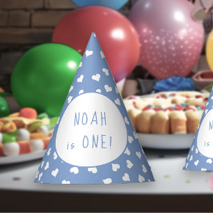 Sweet Hearts Any Age Blue Birthday Party Hat