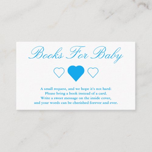 Sweet Hearts Baby Shower Books For Baby Enclosure Card