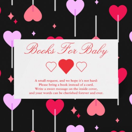 Sweet Hearts Baby Shower Books For Baby Enclosure Card