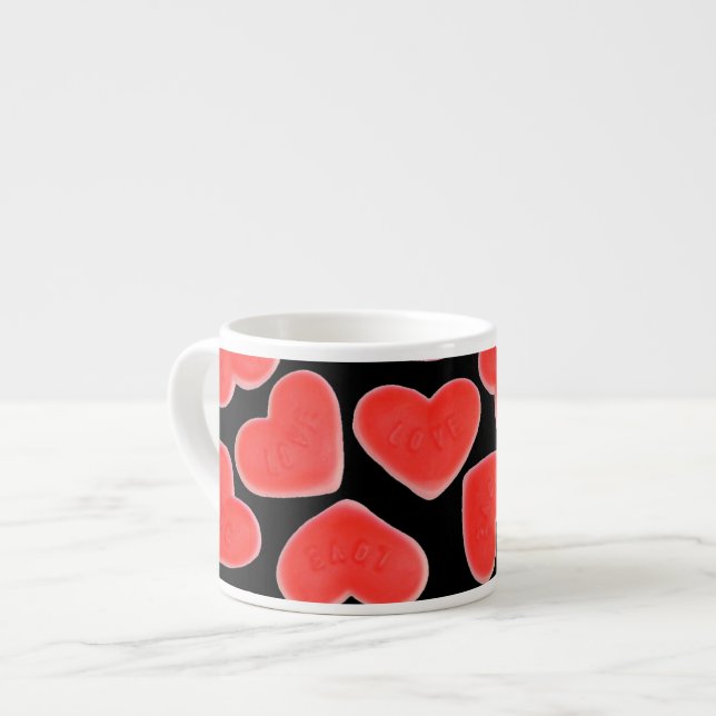 Sweet Hearts Black espresso mug (Front Left)