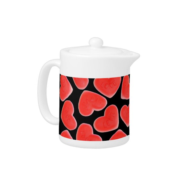 Sweet Hearts Black teapot (Left)