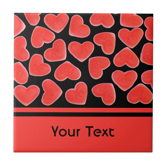 Sweet Hearts Black 'text' tile (Front)