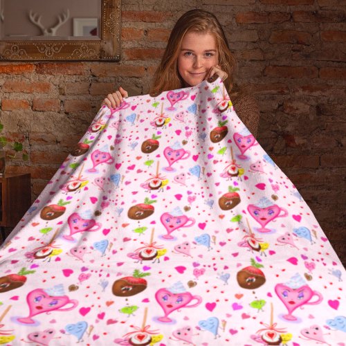 Sweet Hearts Celebrating Everywhere  Fleece Blanket