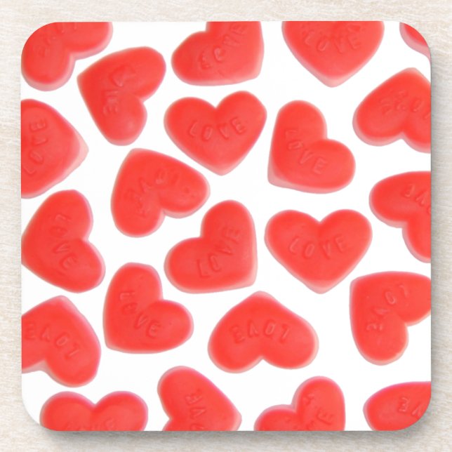 Sweet Hearts cork coaster set (Front)