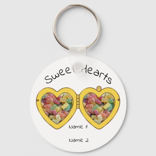 Sweet Hearts Custom Valentines Gift Keychain