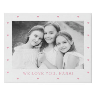 Sweet Hearts EDITABLE COLOR Custom Photo Faux Canvas Print