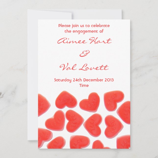 Sweet Hearts 'engagement party' invitation (Front)