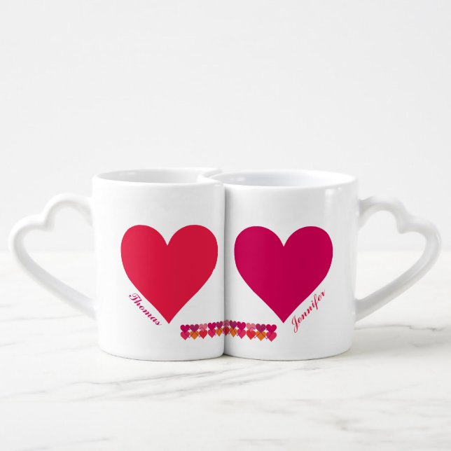 Sweet hearts for couple Lovers' mug (Back Nesting)