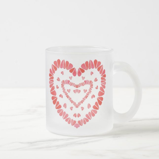 SWEET HEARTS Frosted Glass Mug (Right)