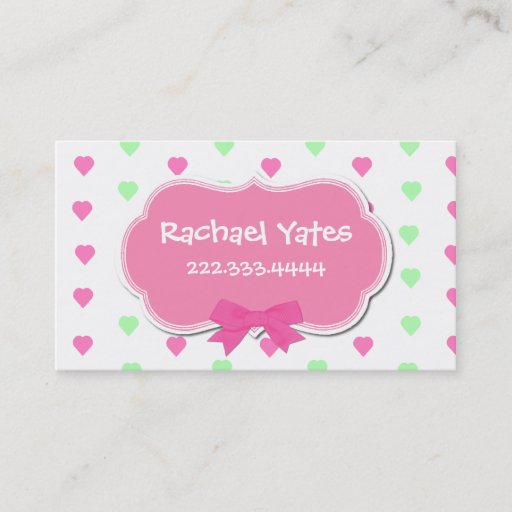 Customizable Sweet Hearts Girl's Play Date Card Business Card Templates