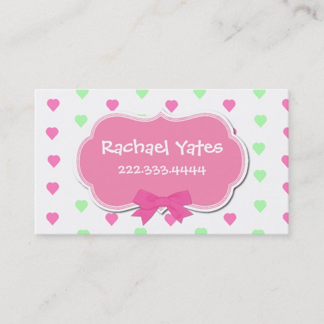 Sweet Hearts Girl's Play Date Card (Front)