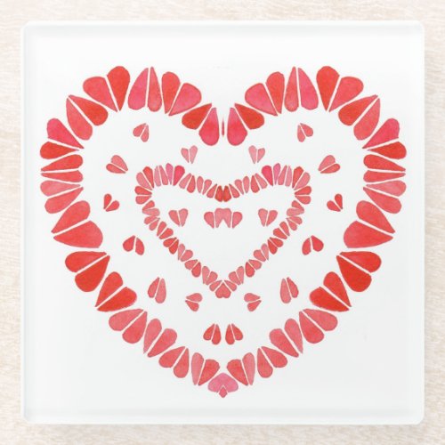 SWEET HEARTS Glass Beverage Coaster