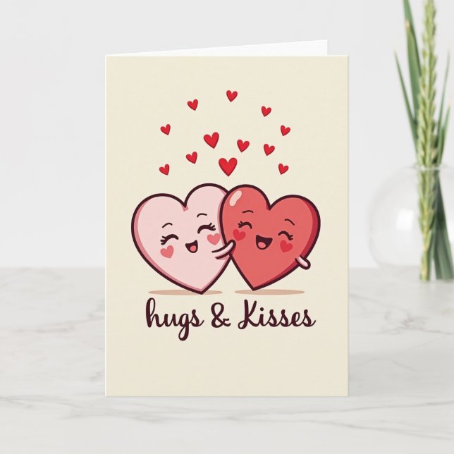 Sweet Hearts Hugs Kisses Card (Front)