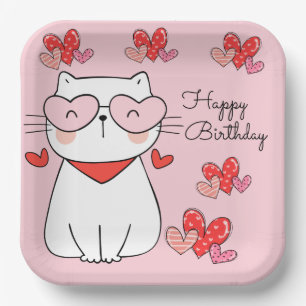 Sweet Hearts Kitten, Are You Kitten Me Birthday P Paper Plates