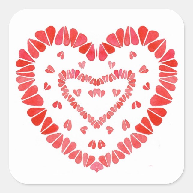 SWEET HEARTS Large Square Stickers (Front)