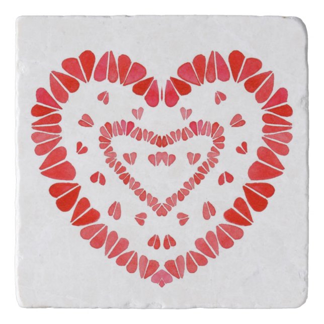 SWEET HEARTS Marble Stone Trivet (Front)
