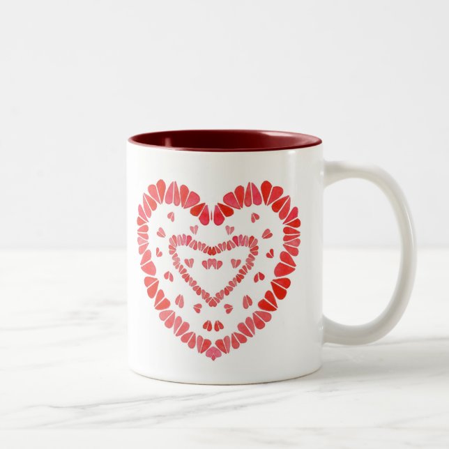 SWEET HEARTS Maroon Two-Tone Mug (Right)