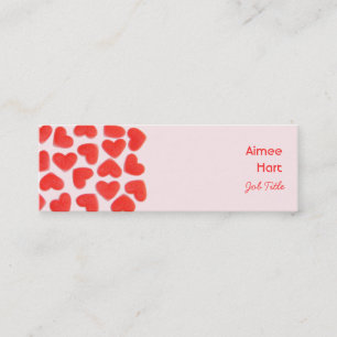 Sweet Hearts Pink business card side skinny