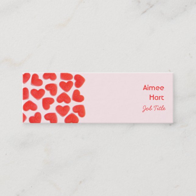 Sweet Hearts Pink business card side skinny (Front)