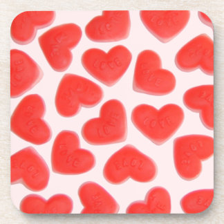 Sweet Hearts Pink cork coaster set