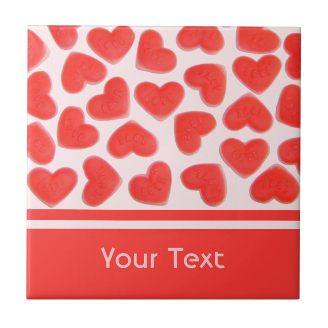 Sweet Hearts Pink 'text' tile (Front)