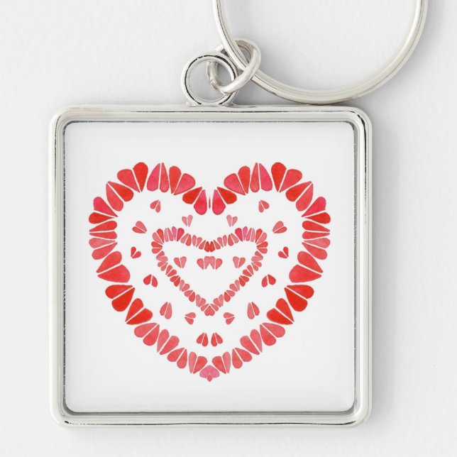 SWEET HEARTS Premium Square Keychain (Front)