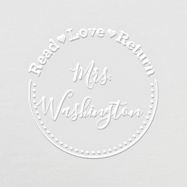 Sweet Hearts Read Love Return Teacher's Book Embosser (Design)