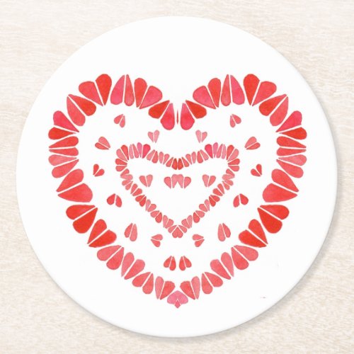 SWEET HEARTS Round Paper Coasters