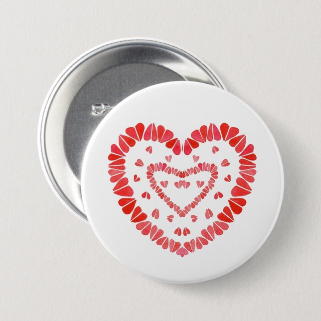 SWEET HEARTS Round Pin Button (Front & Back)