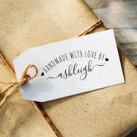 Sweet Hearts & Script Handmade With Love Name