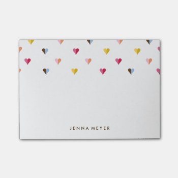 Sweet Hearts Small - Multi Colored Post-it Notes by PinkHippoPrints at Zazzle