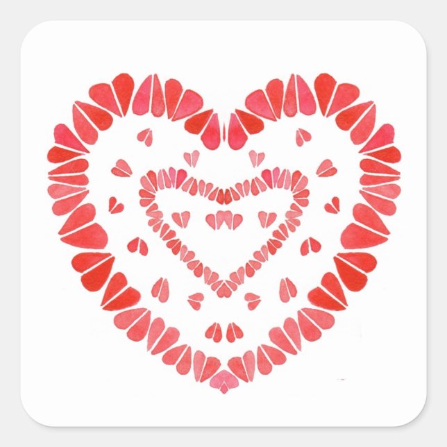 SWEET HEARTS Small Square Stickers (Front)