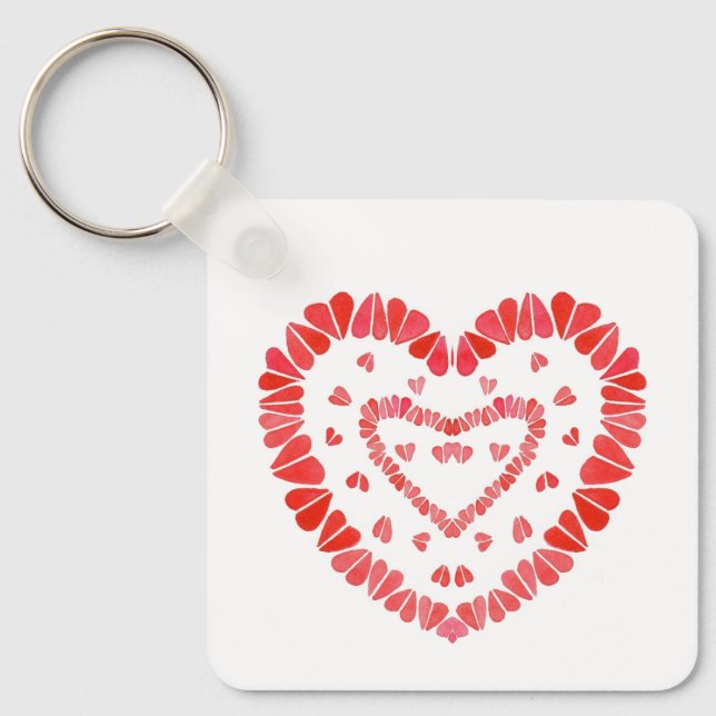 SWEET HEARTS Square Aluminum Keychain (Front)
