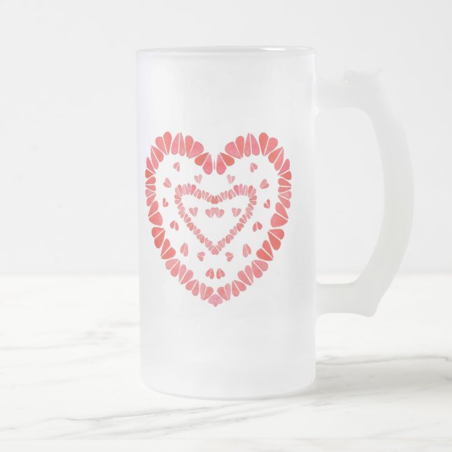 SWEET HEARTS Tall Frosted Glass Mug (Right)