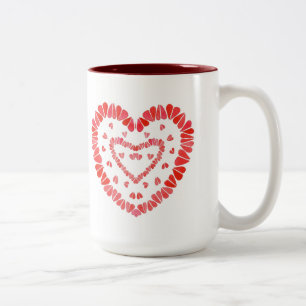 SWEET HEARTS Tall Maroon Two-Tone Mug