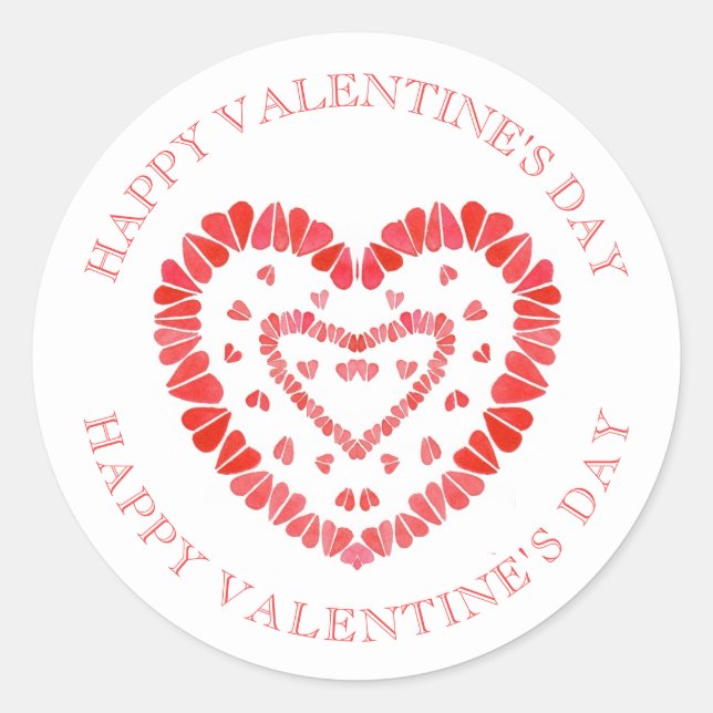 SWEET HEARTS Valentine Small Round Stickers II (Front)