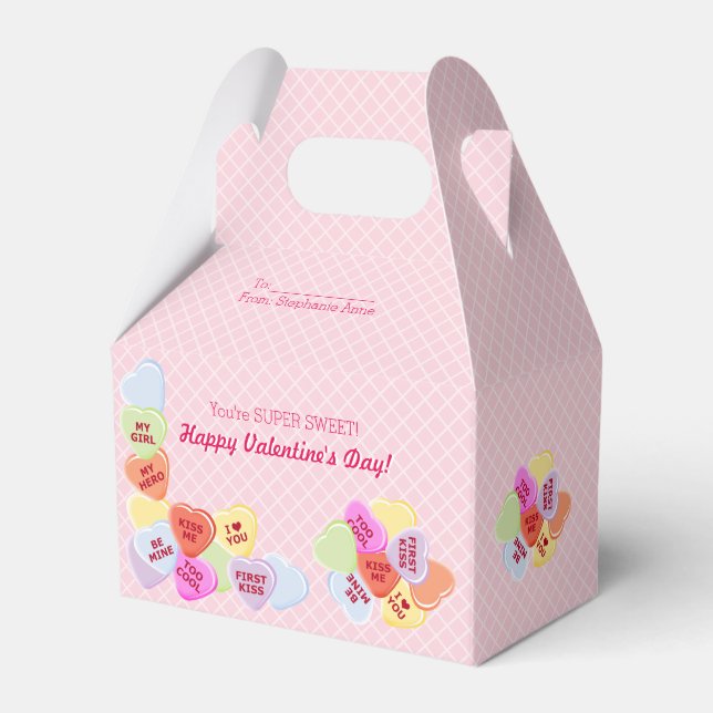 Sweet Hearts Valentines Candy Favor Boxes (Front Side)
