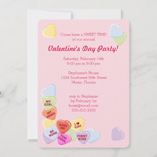 Sweet Hearts Valentines Candy Invitation