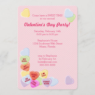 Sweet Hearts Valentines Candy Invitation